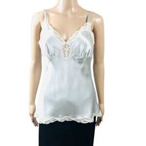 Christine Vancouver NWT silk baby blue with lace top sz M